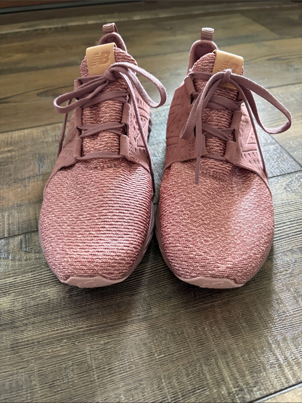 New Balance Women's Athletic Sneakers - Rose Knit with Tan Tongue Size 10